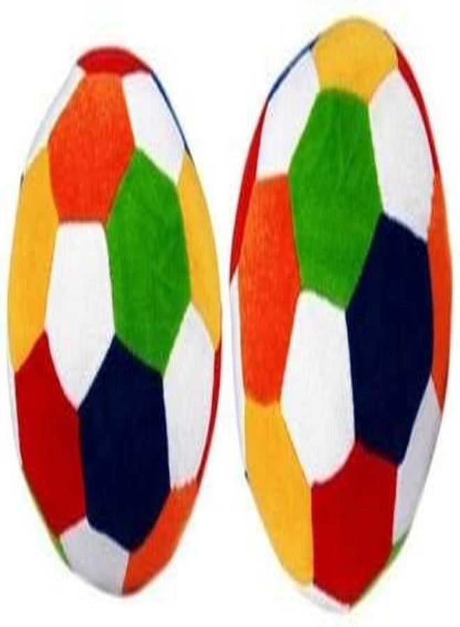 Nihan Enterprises Foot Ball Stuffed Soft for Kids (Multicolor) Soft Toy Ball - 26 cm (Multicolor) Set of 2